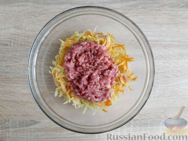 Котлеты из фарша с капустой, на кефире